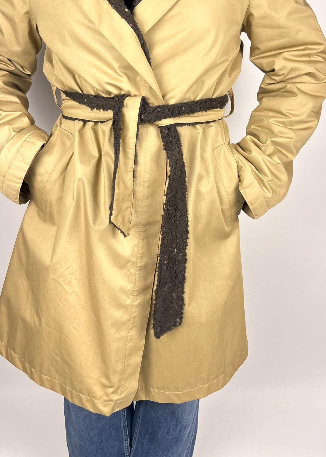 Trench Vintage Donna Double Face Anni '90 – Cotone Reversibile Beige Marrone