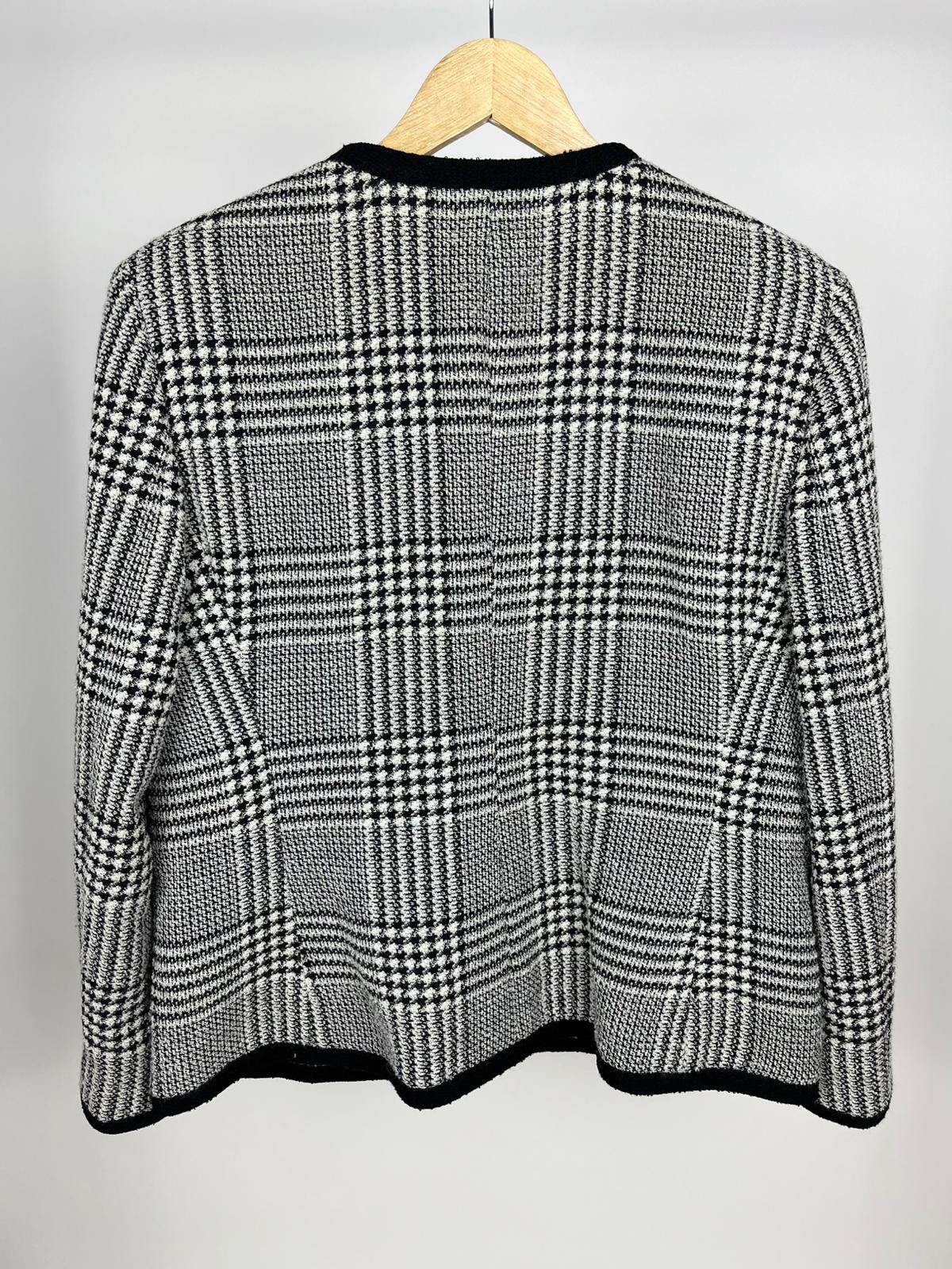 Blazer Vintage Luisa Spagnoli Anni '80 a Quadri Bianco e Nero