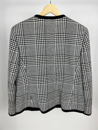 Blazer Vintage Luisa Spagnoli Anni '80 a Quadri Bianco e Nero
