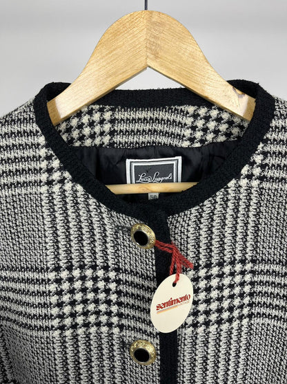 Blazer Vintage Luisa Spagnoli Anni '80 a Quadri Bianco e Nero