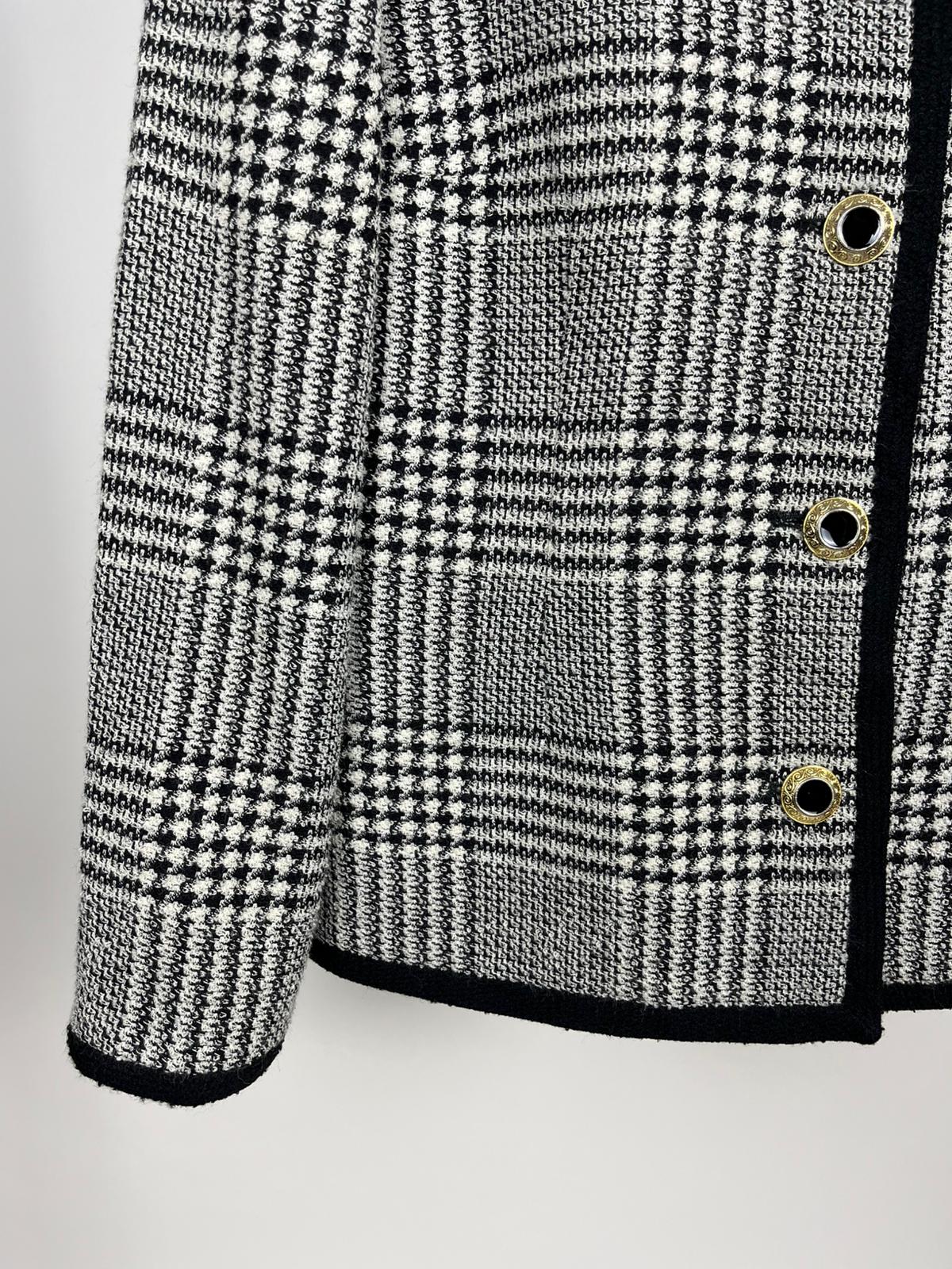 Blazer Vintage Luisa Spagnoli Anni '80 a Quadri Bianco e Nero