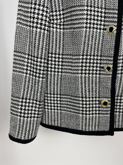 Blazer Vintage Luisa Spagnoli Anni '80 a Quadri Bianco e Nero
