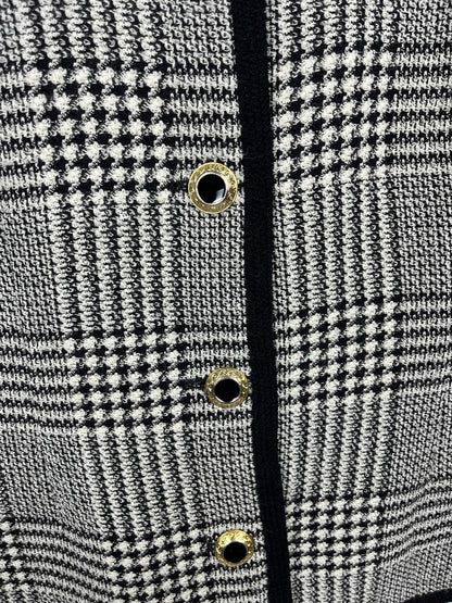 Blazer Vintage Luisa Spagnoli Anni '80 a Quadri Bianco e Nero
