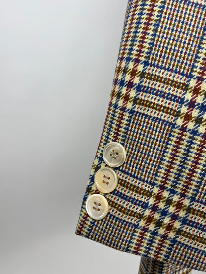 Blazer Vintage Donna Lana Quadri Beige Anni '90