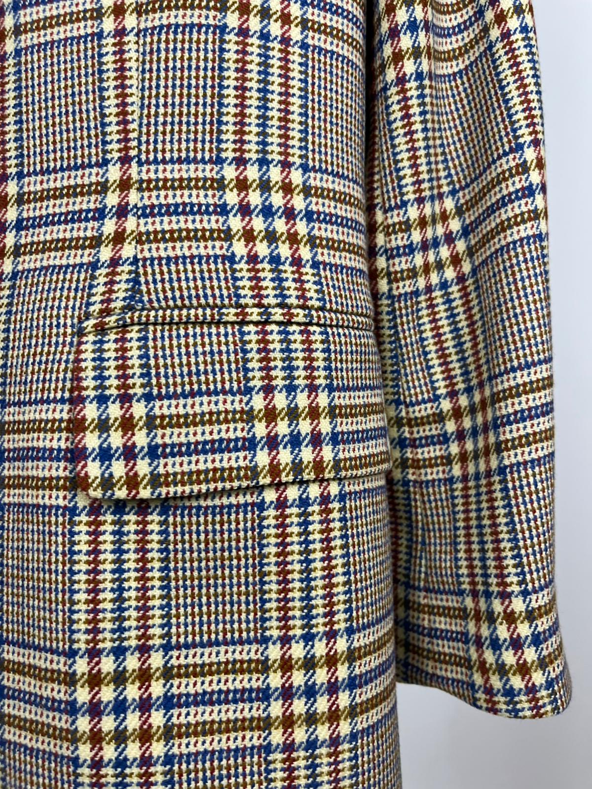 Blazer Vintage Donna Lana Quadri Beige Anni '90