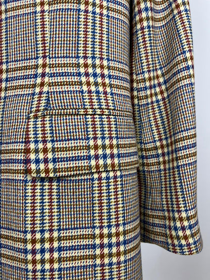 Blazer Vintage Donna Lana Quadri Beige Anni '90