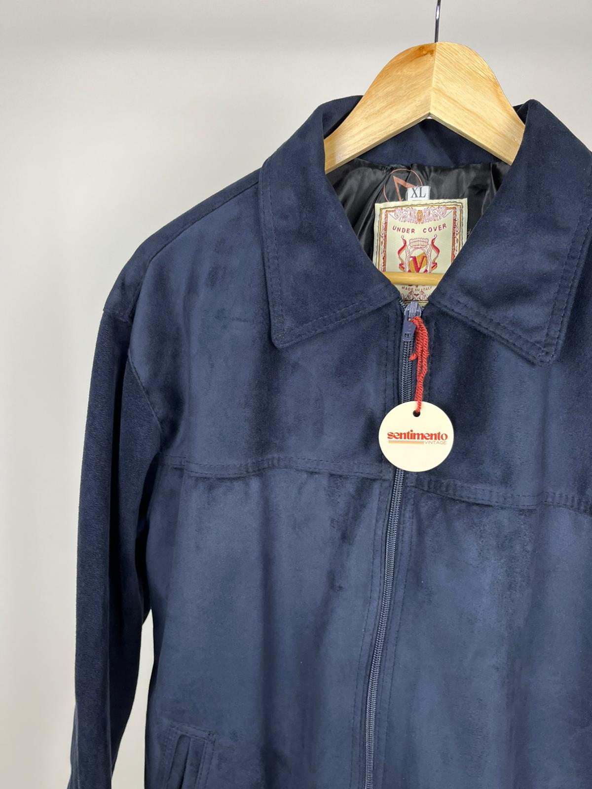 Giubbotto Vintage Blu Scamosciato Uomo Made in Italy