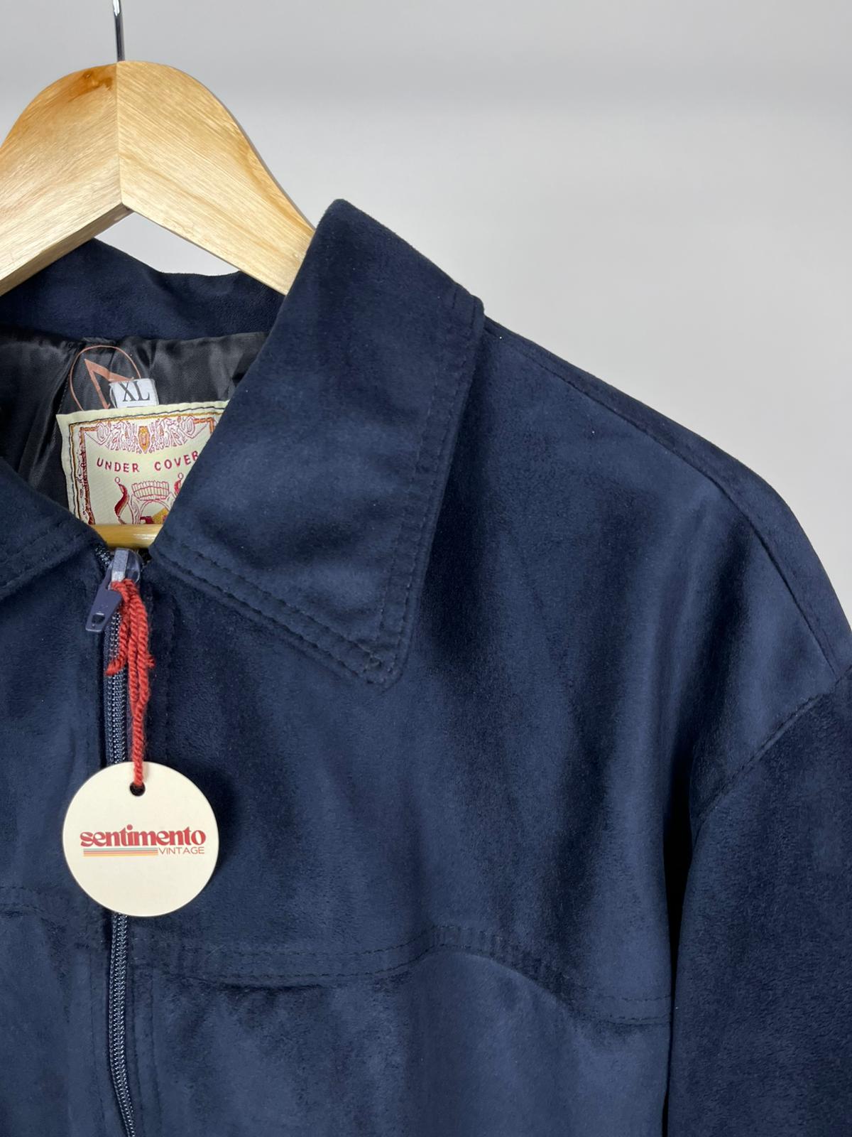 Giubbotto Vintage Blu Scamosciato Uomo Made in Italy