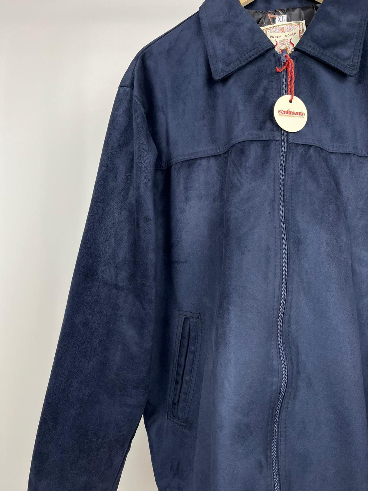 Giubbotto Vintage Blu Scamosciato Uomo Made in Italy