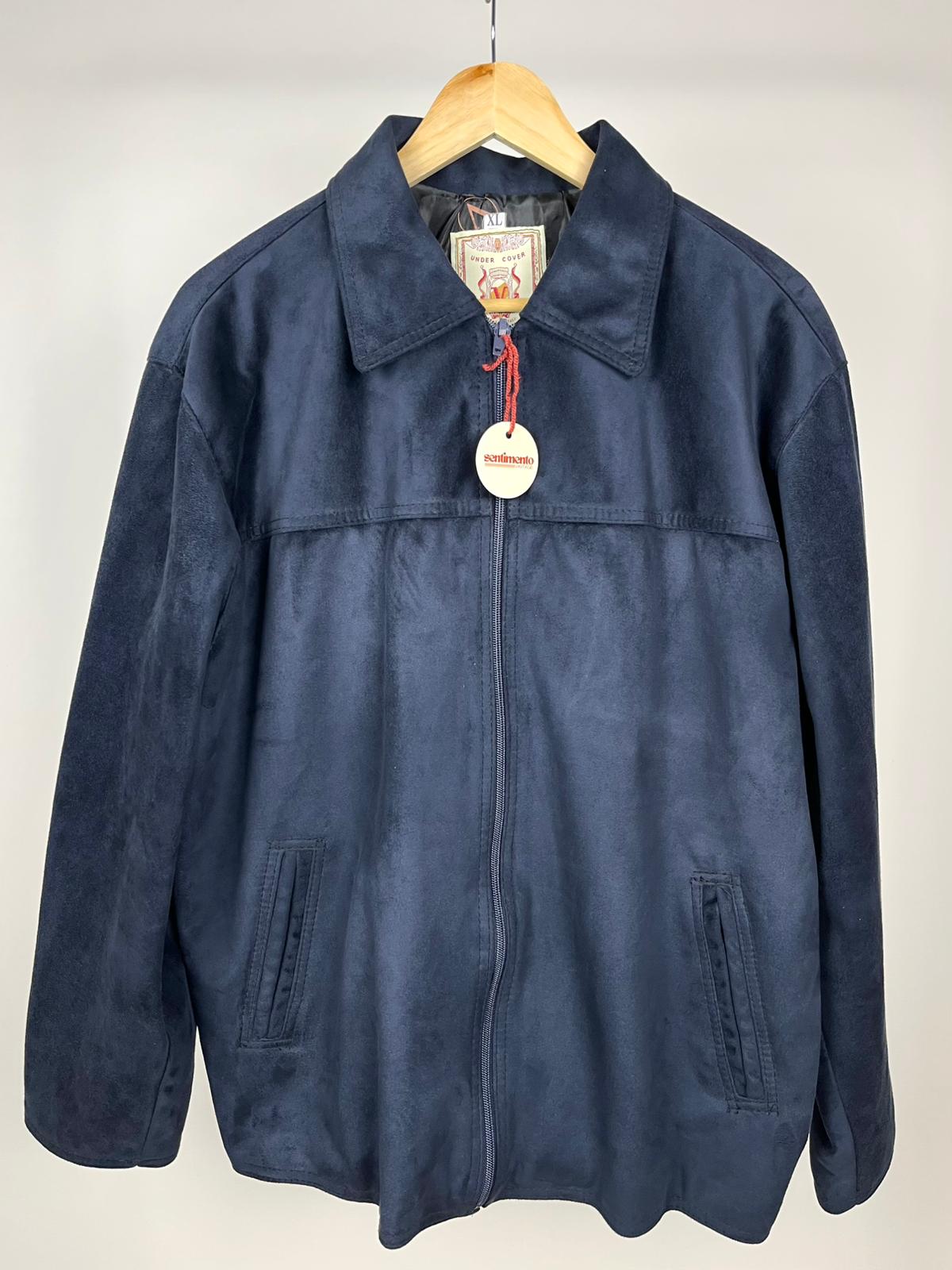 Giubbotto Vintage Blu Scamosciato Uomo Made in Italy