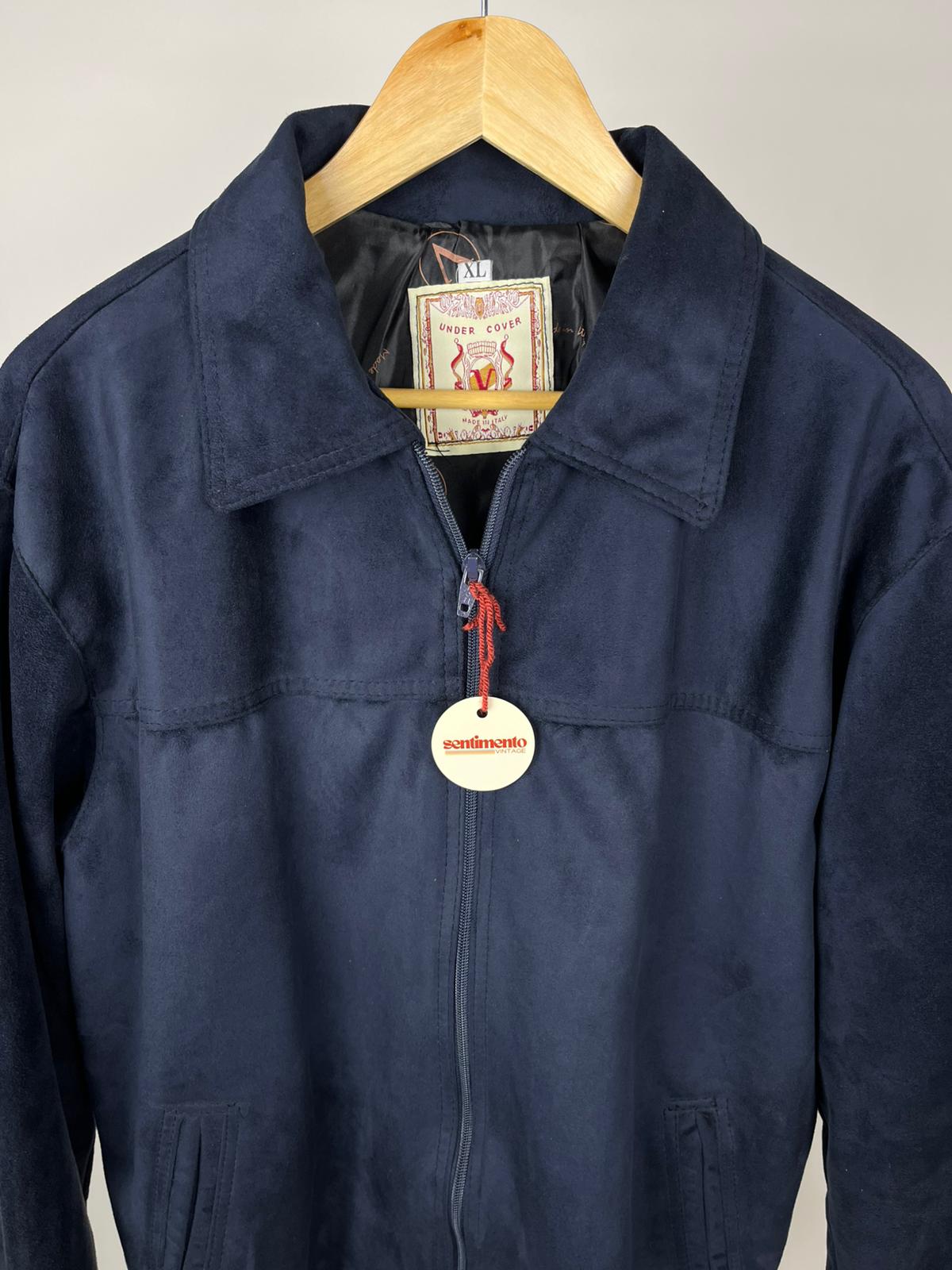 Giubbotto Vintage Blu Scamosciato Uomo Made in Italy