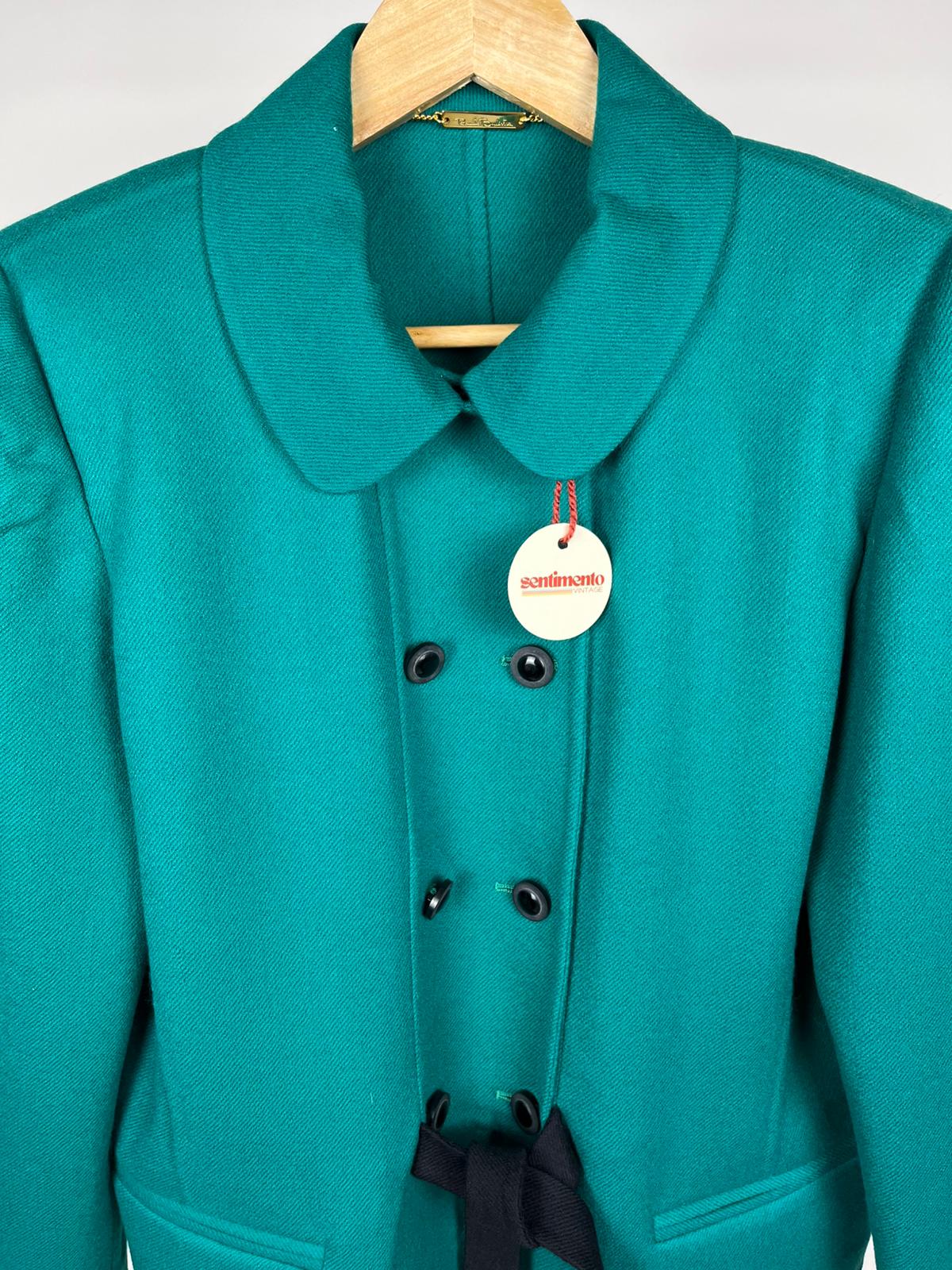 Giacca Vintage Renato Balestra Verde Smeraldo Anni '80