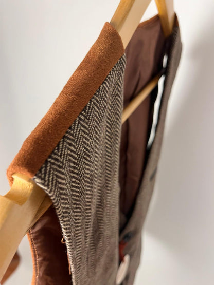 Gilet vintage in tweed spigato con retro scamosciato - anni ’90
