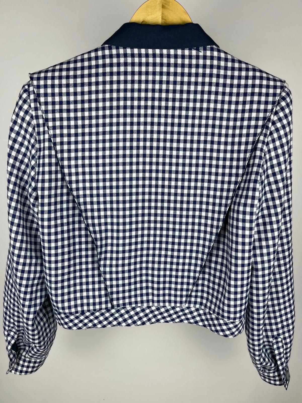 Giacca corta vintage donna vichy blu/bianco anni ’90