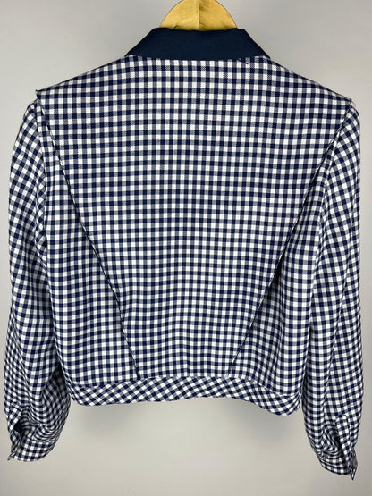 Giacca corta vintage donna vichy blu/bianco anni ’90