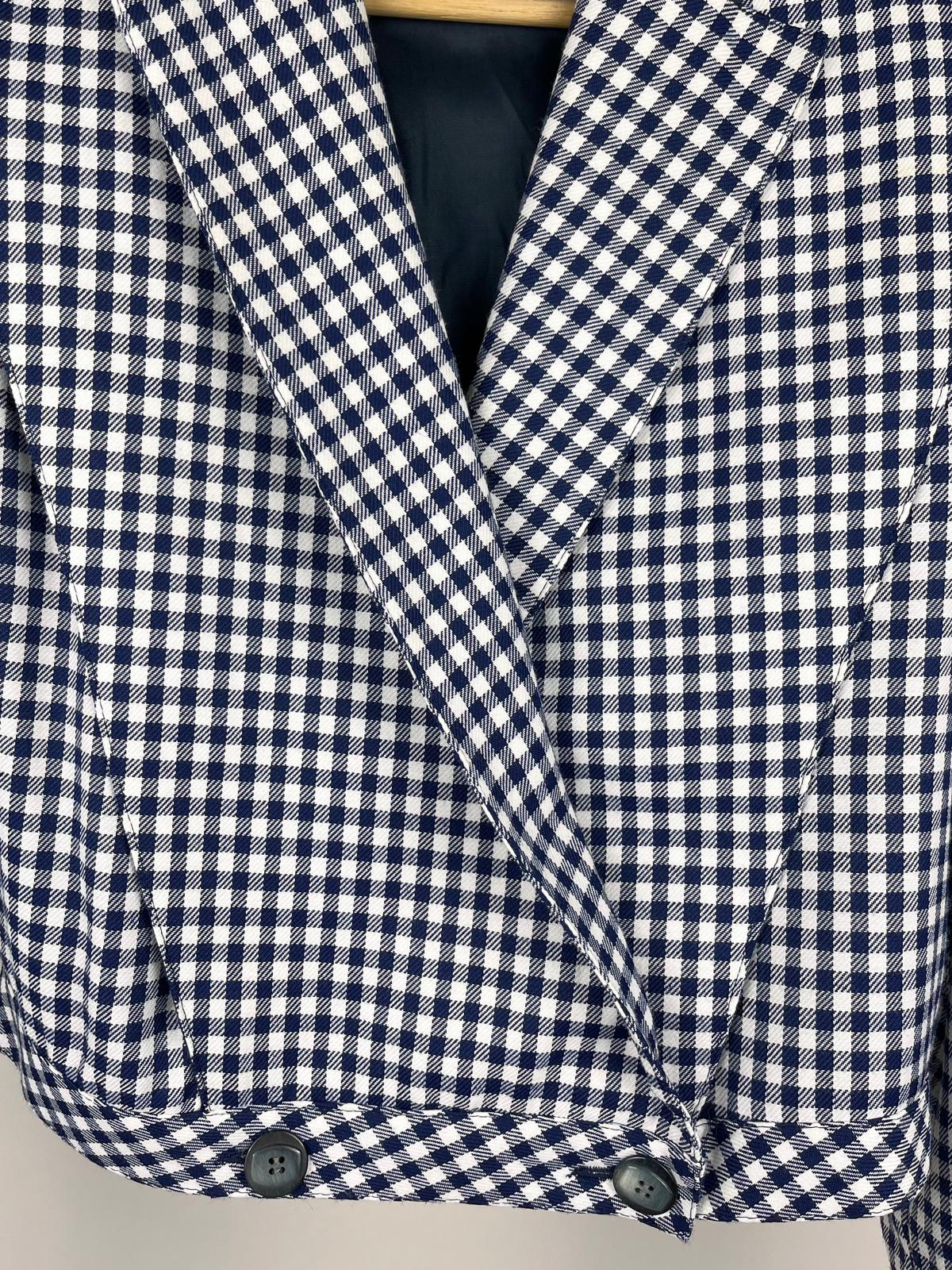 Giacca corta vintage donna vichy blu/bianco anni ’90