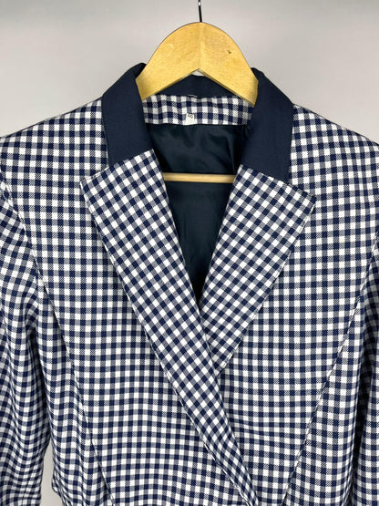 Giacca corta vintage donna vichy blu/bianco anni ’90