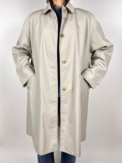 Trench vintage donna cotone beige anni '90