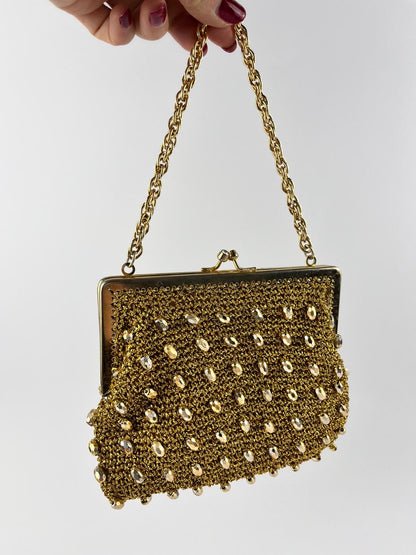 Borsetta Vintage Oro con Perline – Anni '60/'70