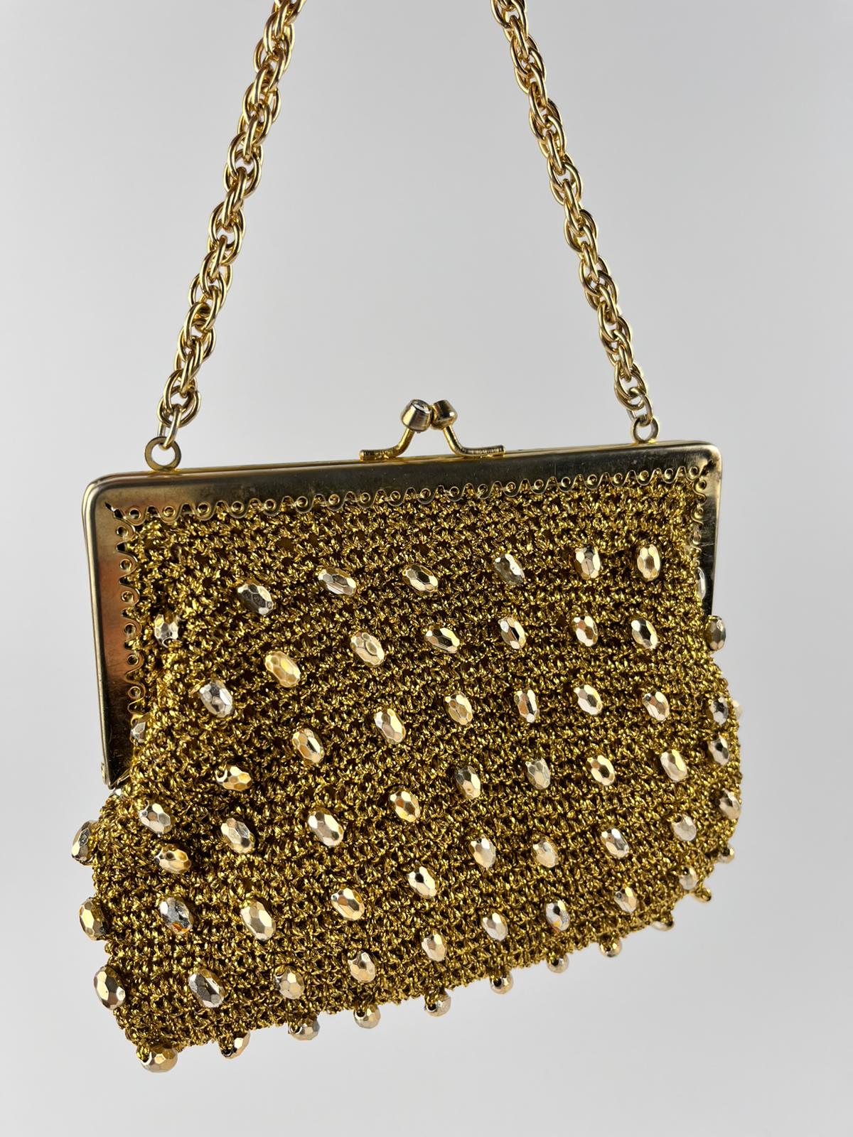 Borsetta Vintage Oro con Perline – Anni '60/'70