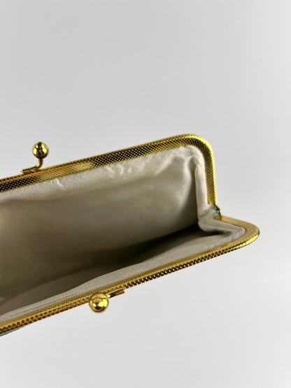Pochette Vintage Verde Smeraldo Plissé – Anni '60