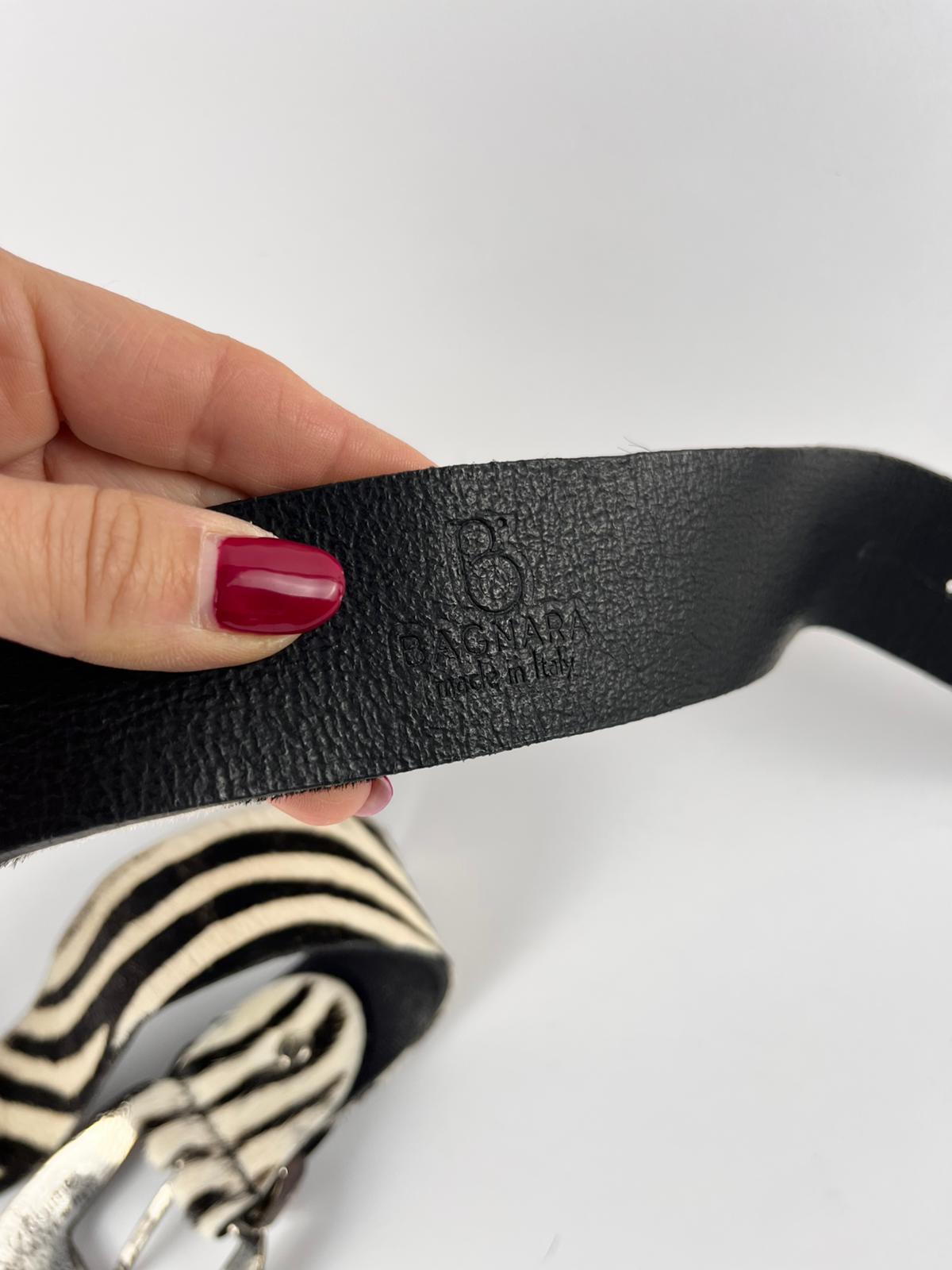 Cintura Vintage in Vera Pelle e Fibbia con Strass | Made in Italy