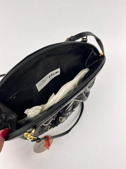 Borsa a Tracolla Vintage Silvano Biagini – Anni '80 - Vera Pelle e Ricami Artigianali