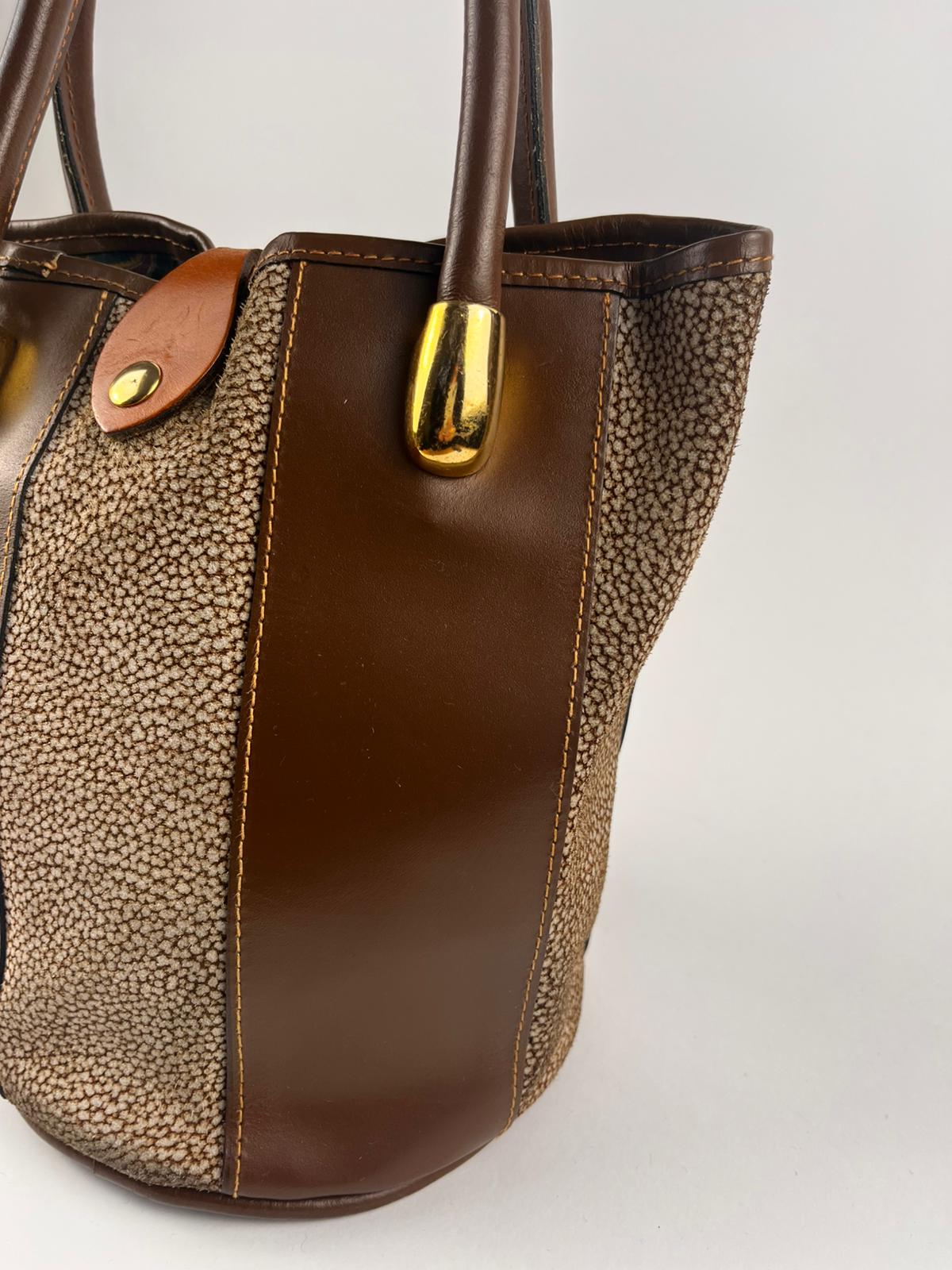 Borsa secchiello vintage Don Giaky in vera pelle marrone – Made in Italy anni ’80