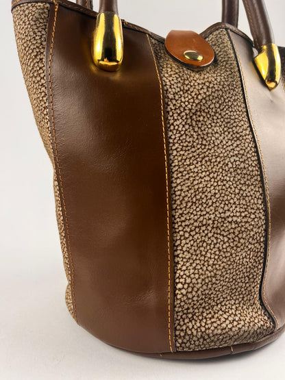 Borsa secchiello vintage Don Giaky in vera pelle marrone – Made in Italy anni ’80
