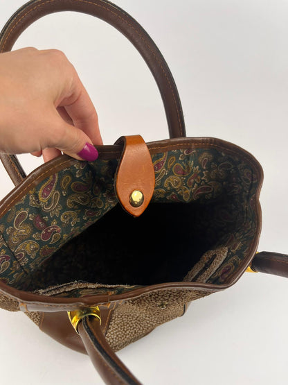 Borsa secchiello vintage Don Giaky in vera pelle marrone – Made in Italy anni ’80