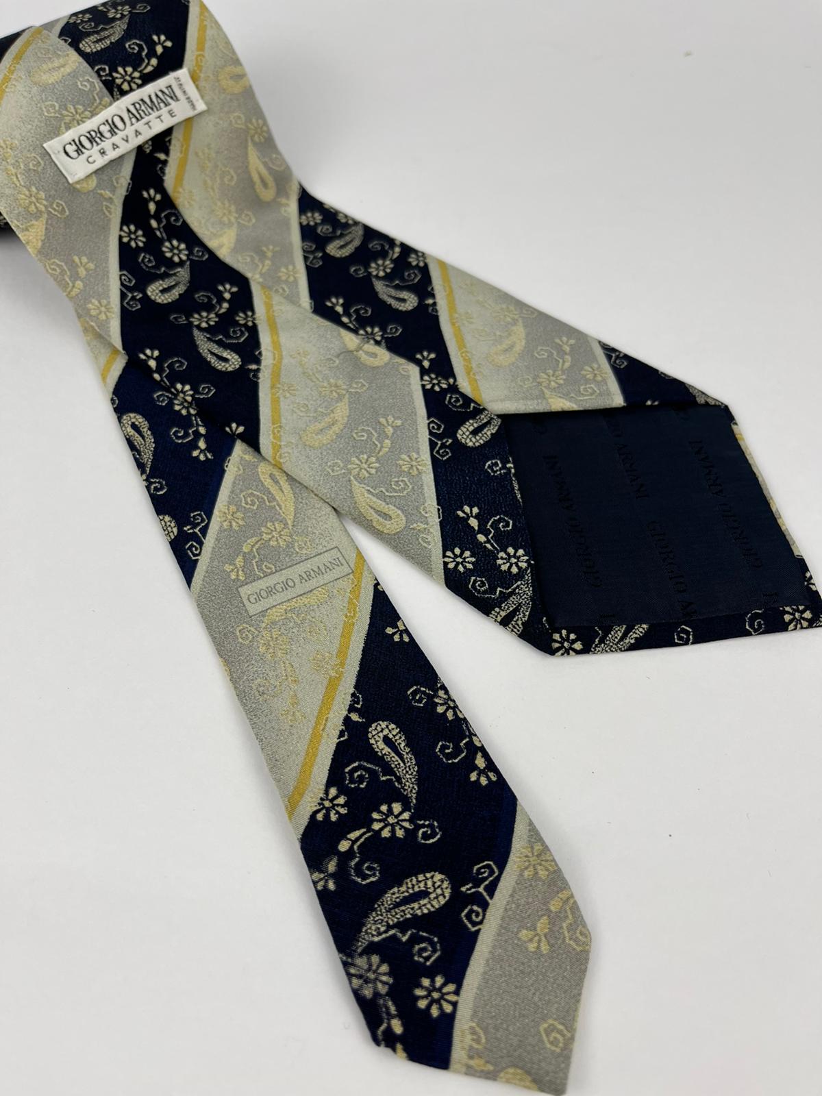 Cravatta vintage Giorgio Armani Cravatte in seta Fantasia Paisley – anni ’90