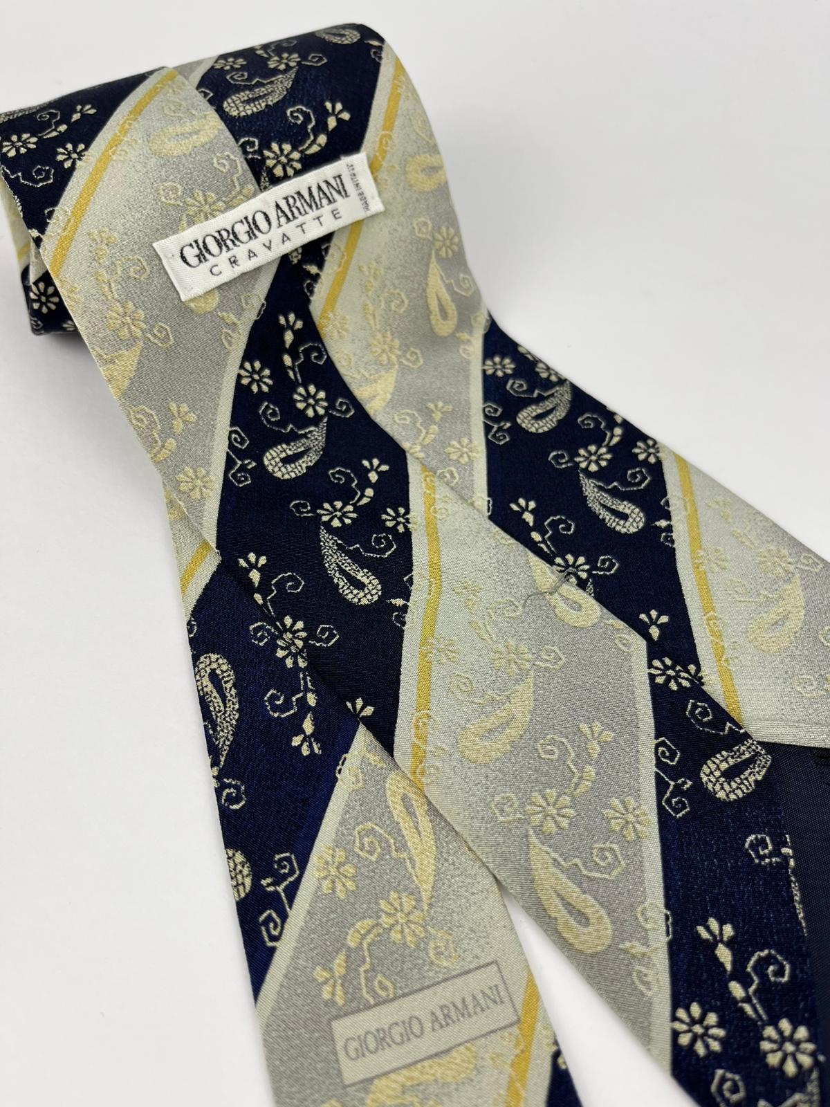 Cravatta vintage Giorgio Armani Cravatte in seta Fantasia Paisley – anni ’90