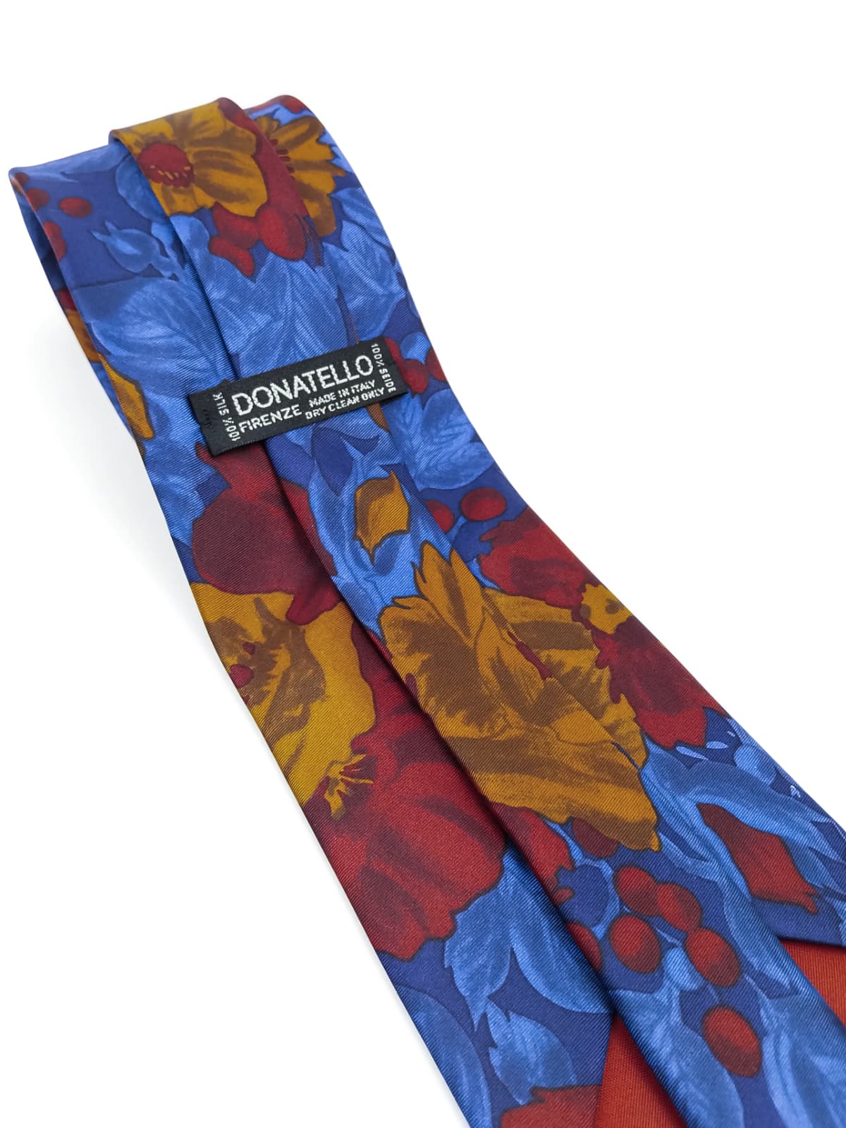 Cravatta Vintage Seta -  Fantasia Floreale Blu