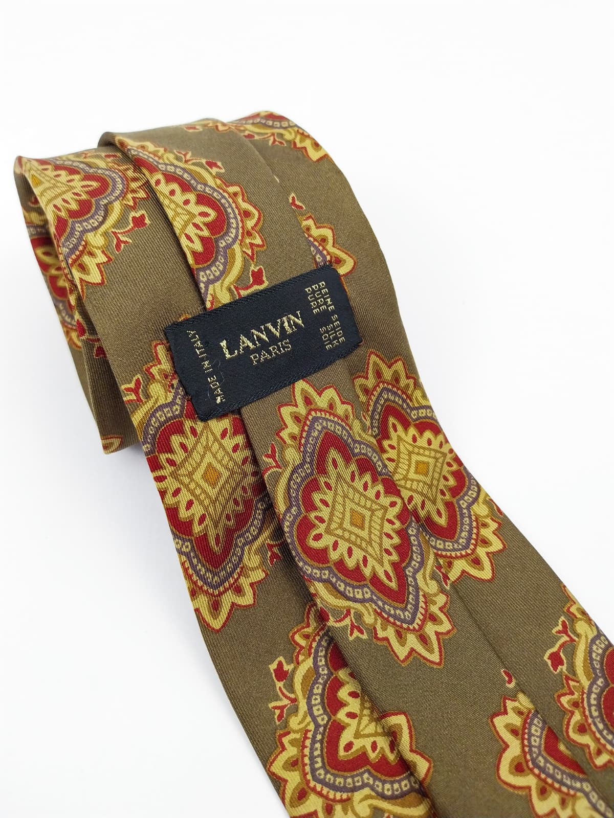 Cravatta Vintage Lanvin Paris in Pura Seta - Fantasia Barocca