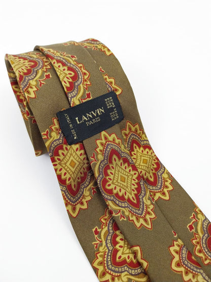 Cravatta Vintage Lanvin Paris in Pura Seta - Fantasia Barocca