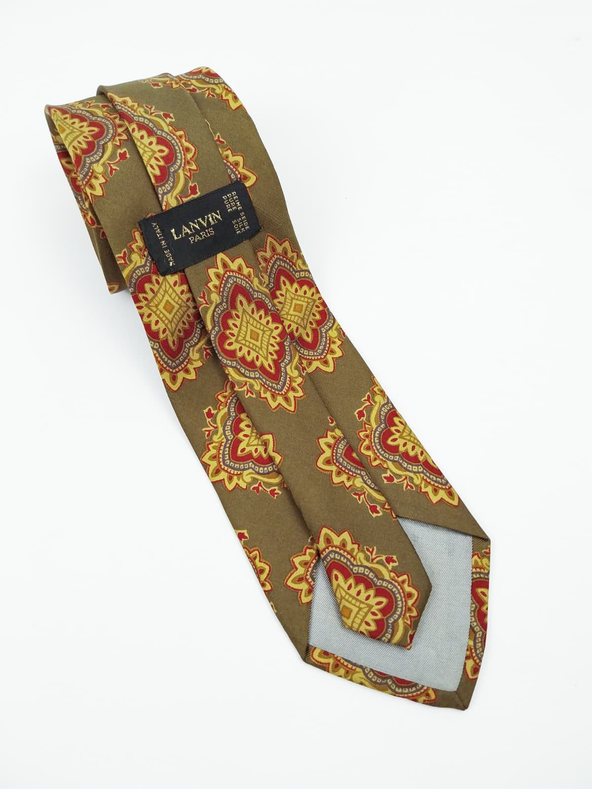 Cravatta Vintage Lanvin Paris in Pura Seta - Fantasia Barocca