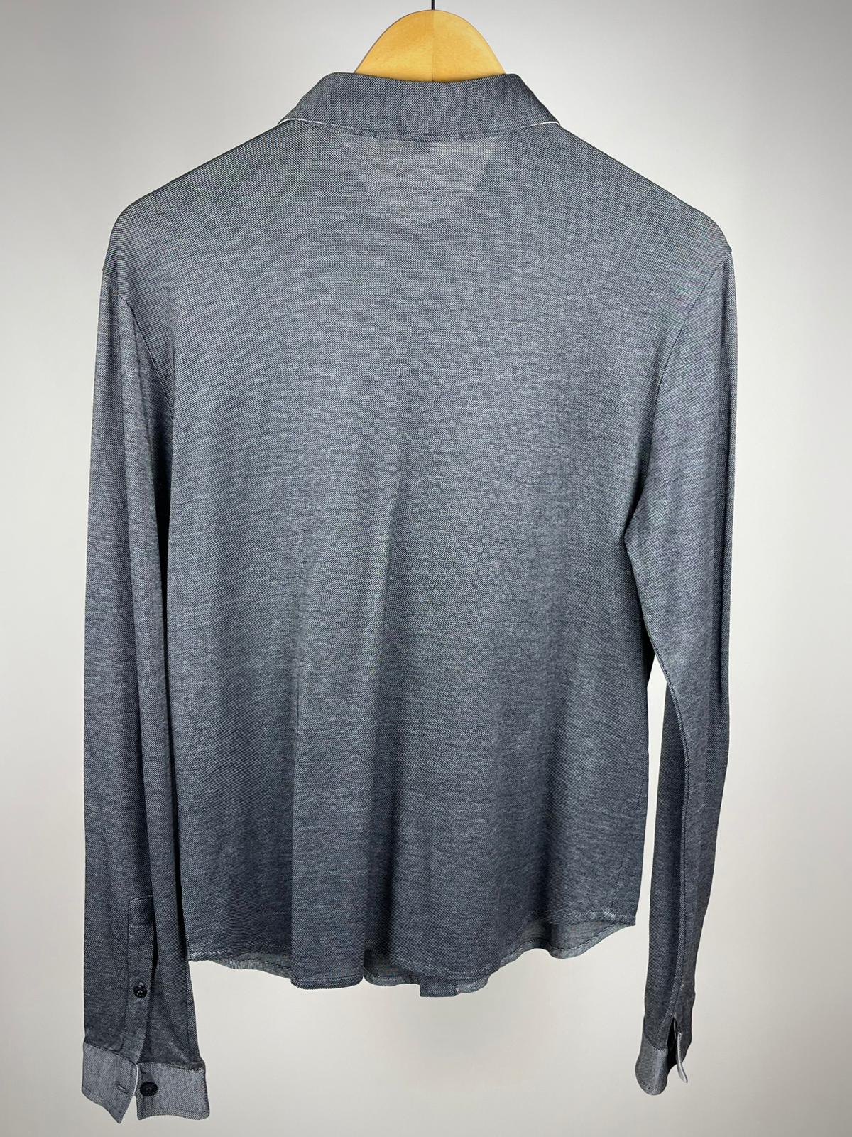 Camicia vintage Gucci in jersey grigio con logo – anni 2000
