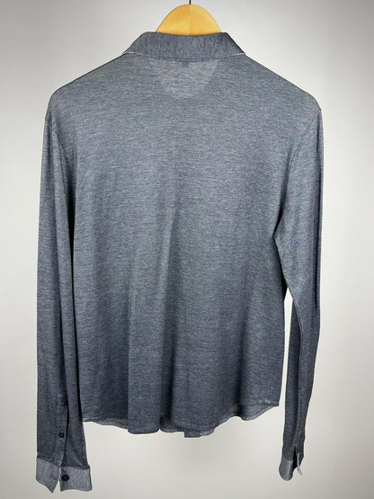 Camicia vintage Gucci in jersey grigio con logo – anni 2000
