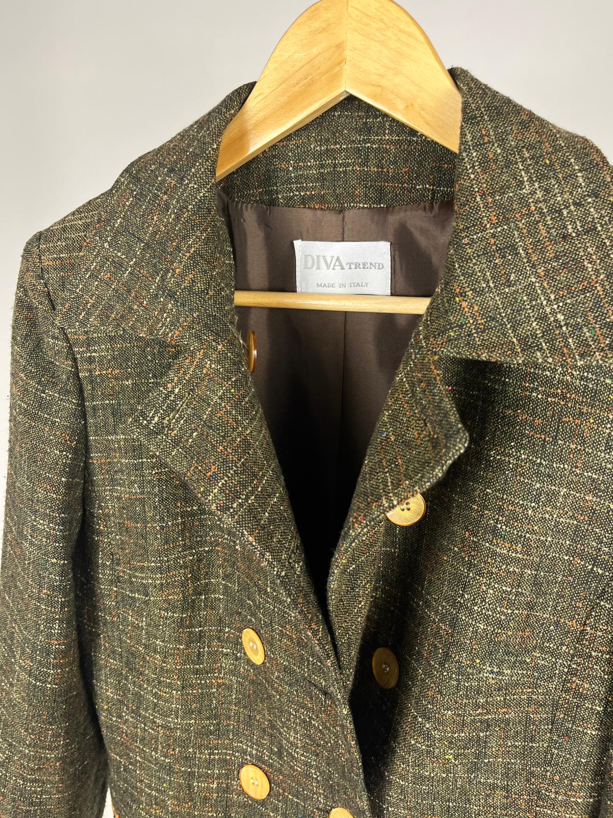 Giacca Vintage Verde Made in Italy in Tweed Leggero – Anni ’90