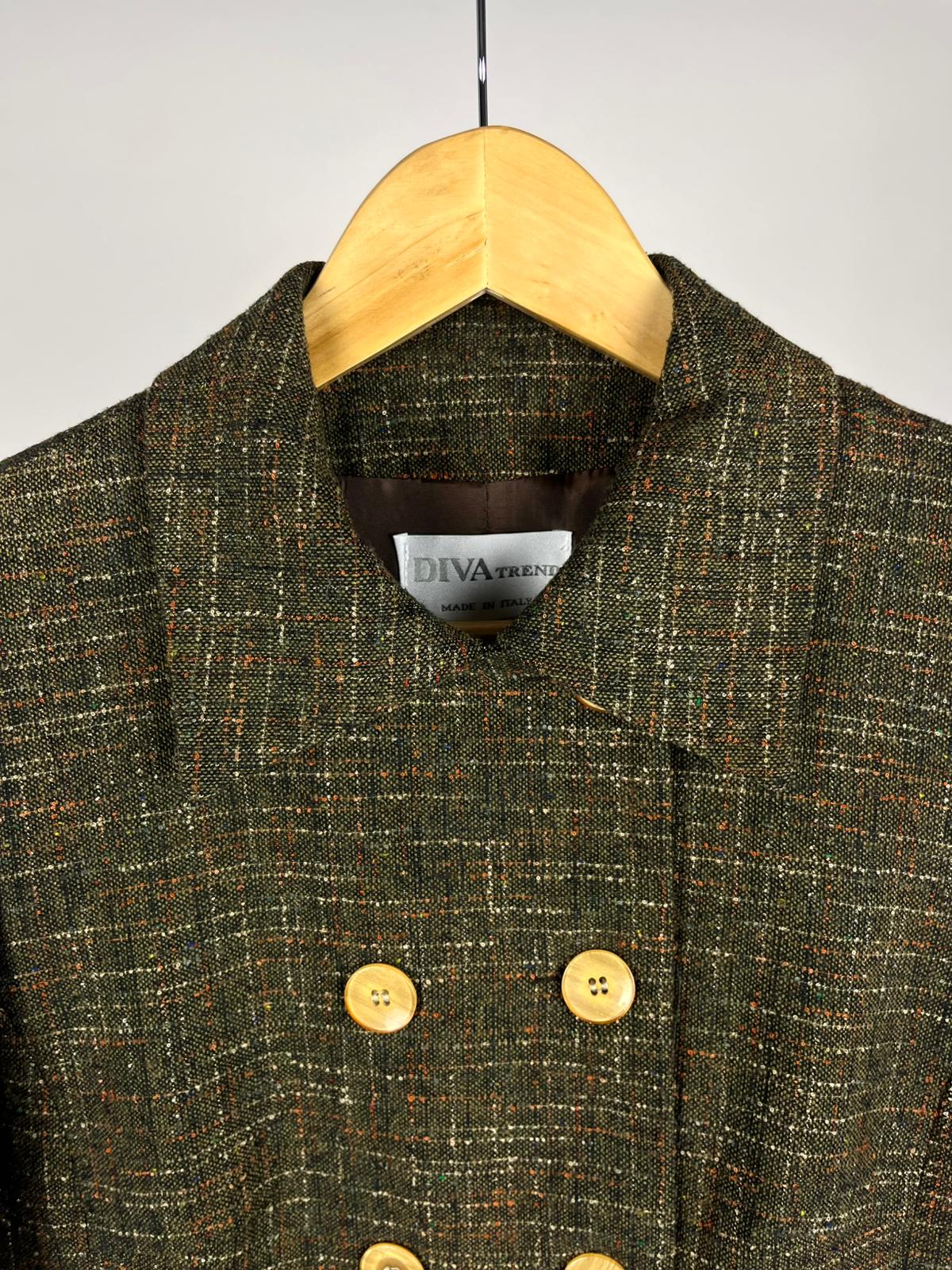 Giacca Vintage Verde Made in Italy in Tweed Leggero – Anni ’90