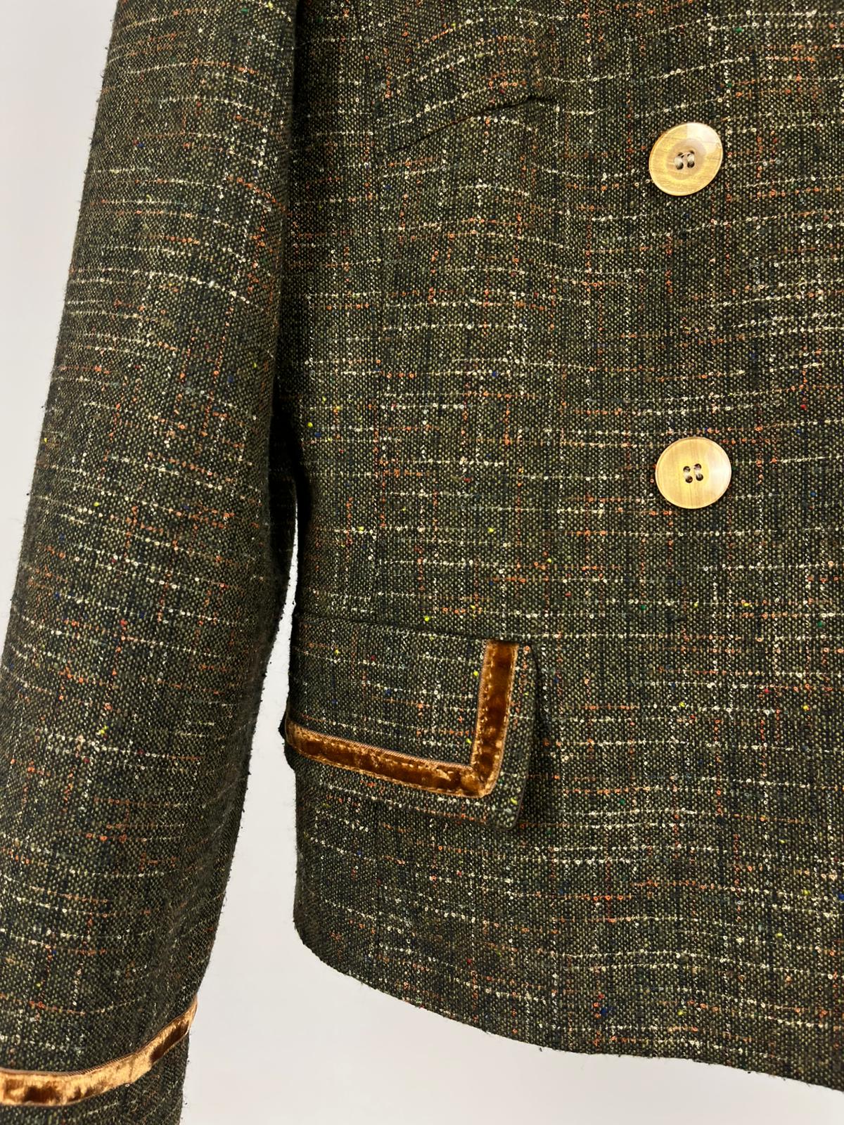 Giacca Vintage Verde Made in Italy in Tweed Leggero – Anni ’90