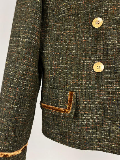 Giacca Vintage Verde Made in Italy in Tweed Leggero – Anni ’90