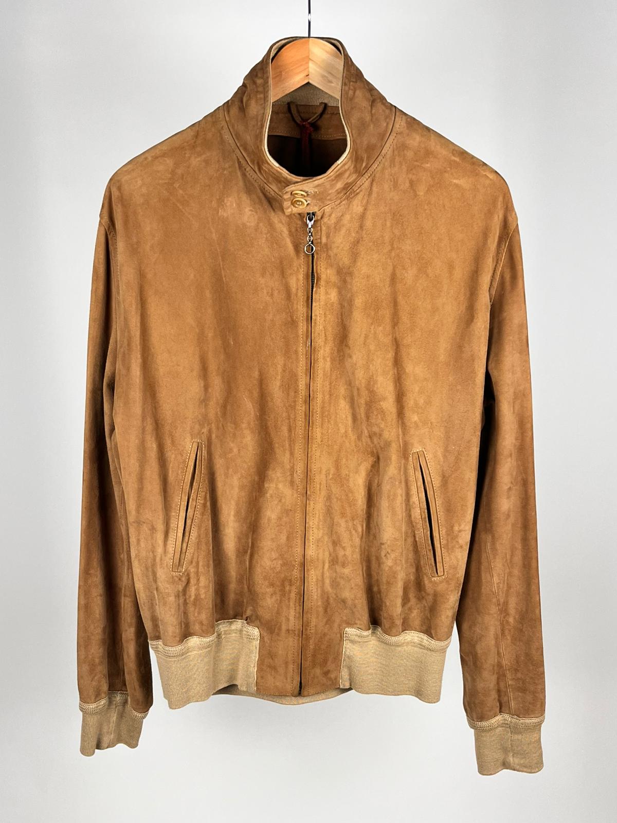 Giacca in pelle scamosciata Stewart – anni ’90 | Suede bomber color cammello