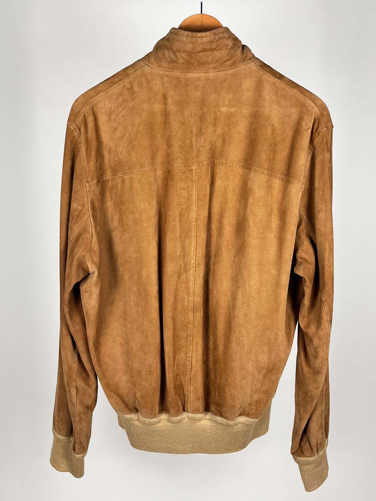 Giacca in pelle scamosciata Stewart – anni ’90 | Suede bomber color cammello