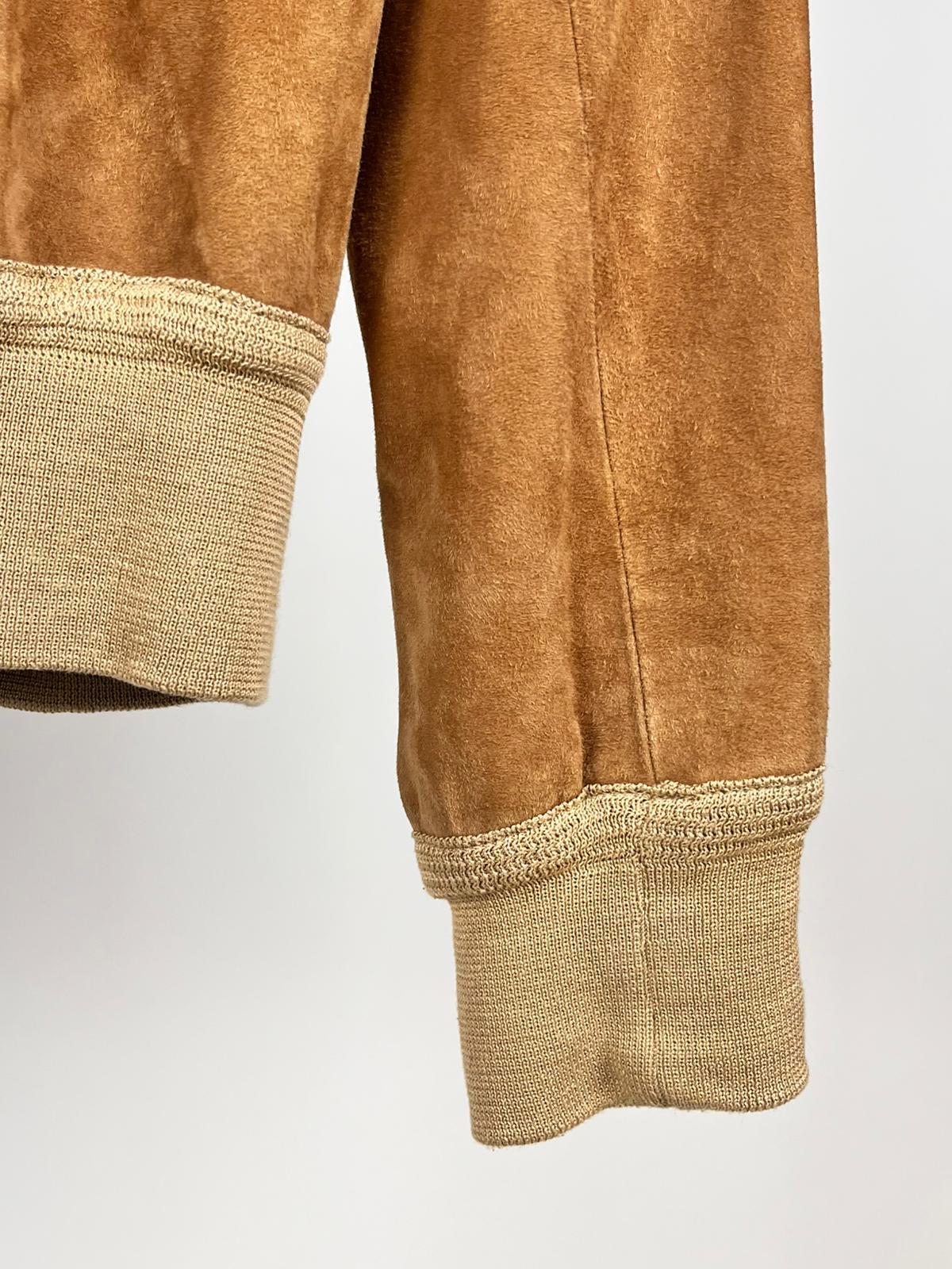 Giacca in pelle scamosciata Stewart – anni ’90 | Suede bomber color cammello