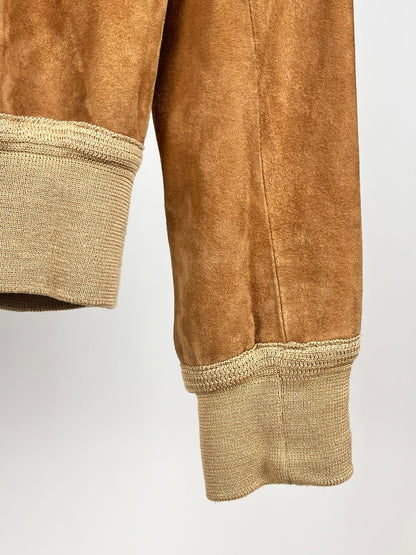 Giacca in pelle scamosciata Stewart – anni ’90 | Suede bomber color cammello