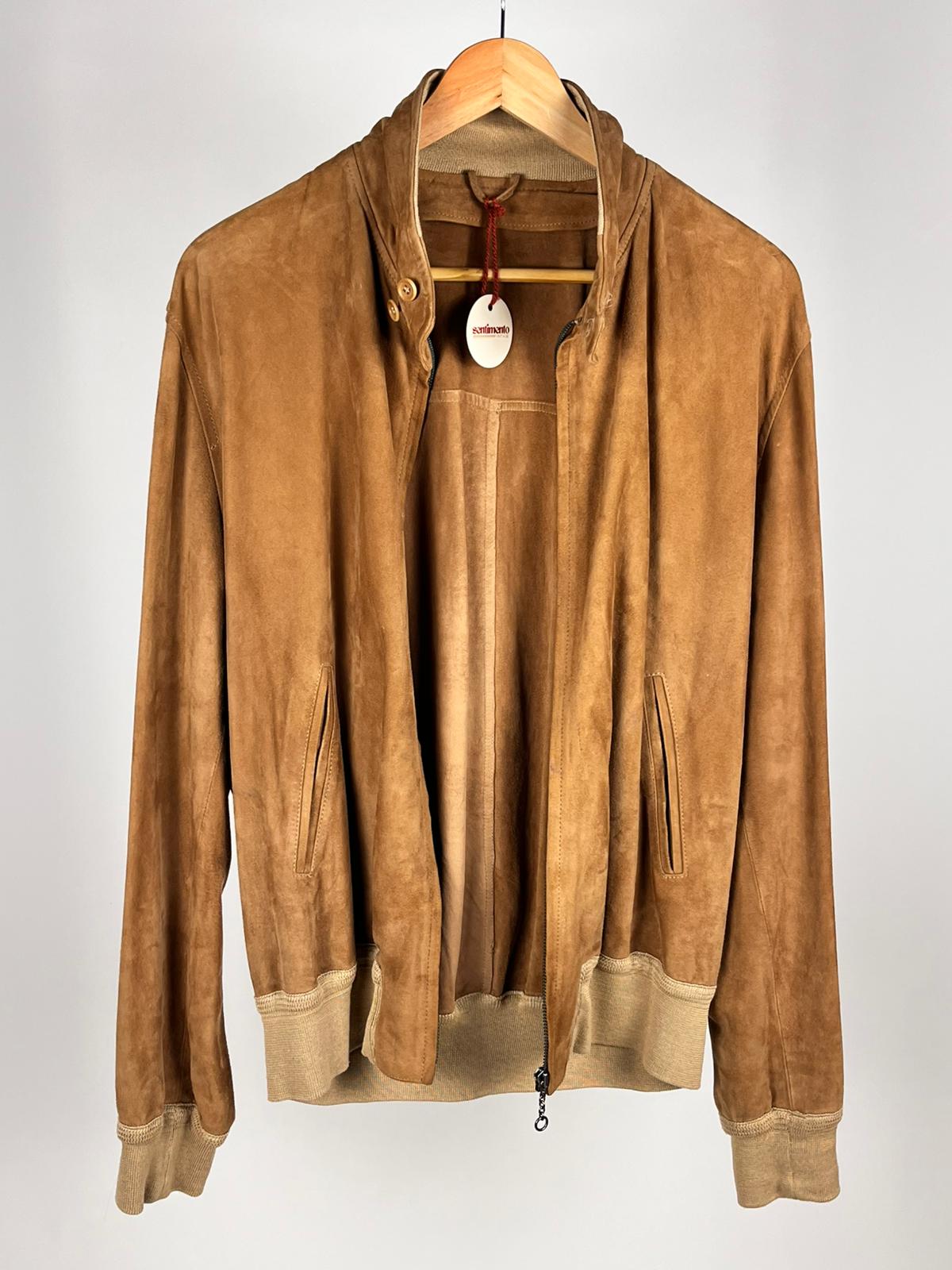Giacca in pelle scamosciata Stewart – anni ’90 | Suede bomber color cammello