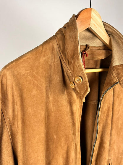 Giacca in pelle scamosciata Stewart – anni ’90 | Suede bomber color cammello