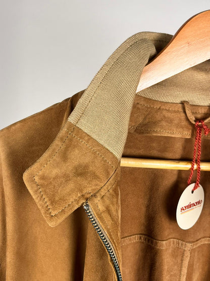 Giacca in pelle scamosciata Stewart – anni ’90 | Suede bomber color cammello
