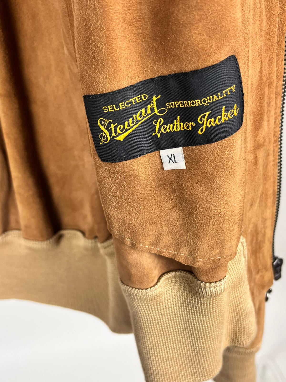 Giacca in pelle scamosciata Stewart – anni ’90 | Suede bomber color cammello